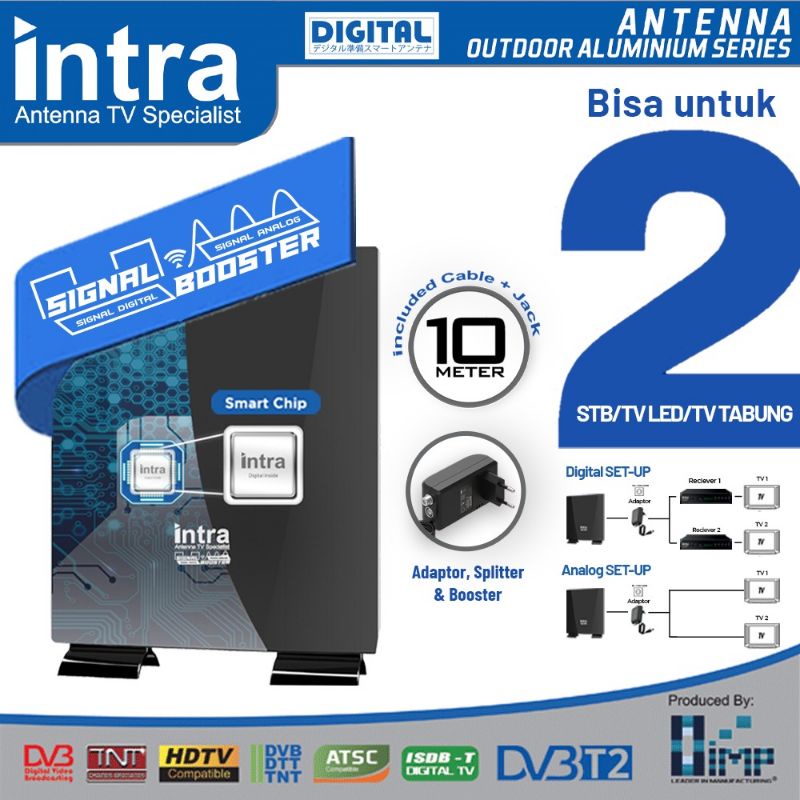 Antena TV HDTV Digital Indoor Outdoor intra 119 / Evercoss AN5000