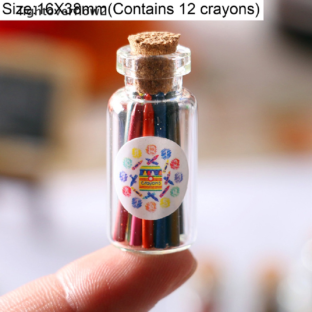 (lightoverflow2) Mainan Miniatur Krayon Kaleng Minuman Skala 1: 12 Untuk Aksesoris Rumah Boneka