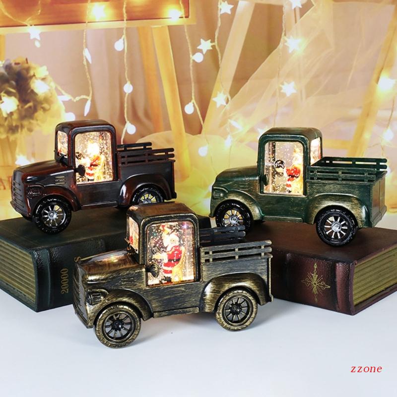 Zzz Lampu Lentera Mini Motif Santa Driving a Car Untuk Dekorasi Natal