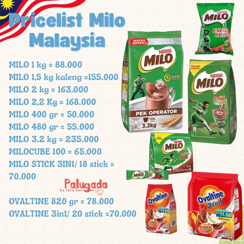 

Milo Malaysia Kaleng 1,5 Kg