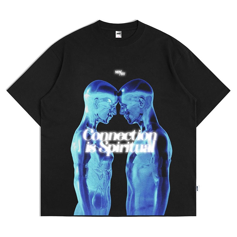 Mnst | Kaos Tshirt Oversize | Black | Spiritual Baju Kaos