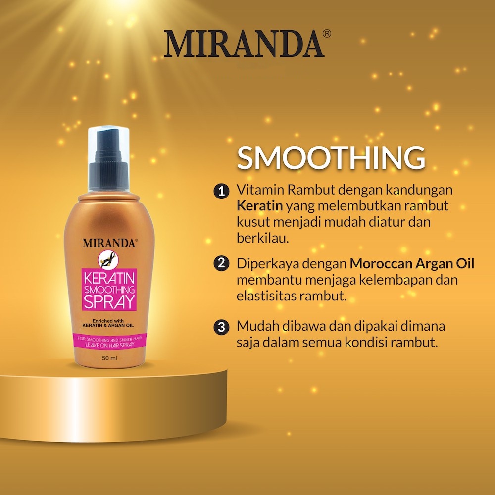 ❤ BELIA ❤ MIRANDA Keratin Series | Protein Collagen | Smoothing Spray 50ml | Shampoo Conditioner 100ml | Hair Treatment 2x25ml | BPOM