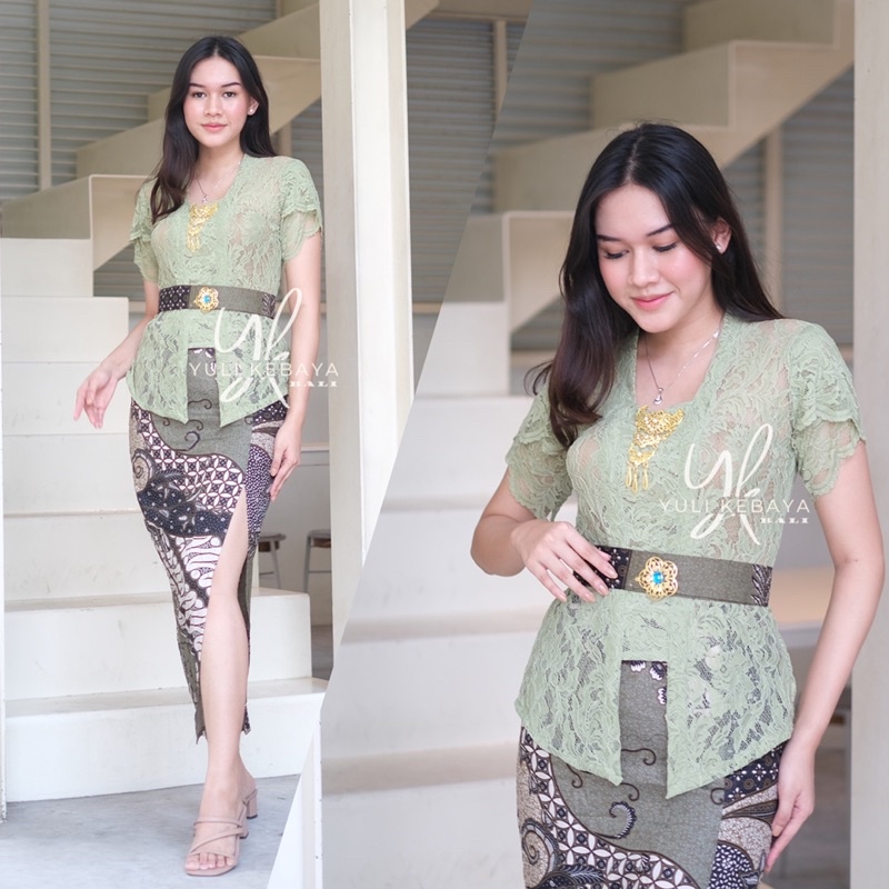 Kebaya Ellena Series | Brukat Sofia Lengan Lilit Baju Raya Edition