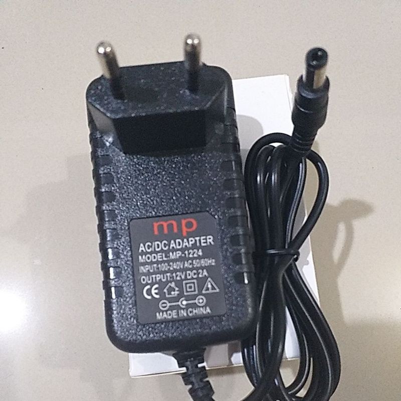 Adaptor 12V 2A MERK MP/M SWITCHING DENGAN LAMPU INDIKATOR NEW + DUS