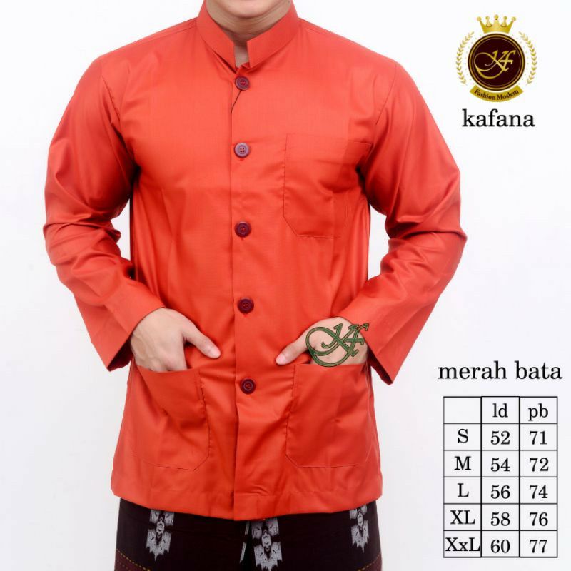 Jasko Pria Toyobo Tojiro Koko Panjang Merah Bata