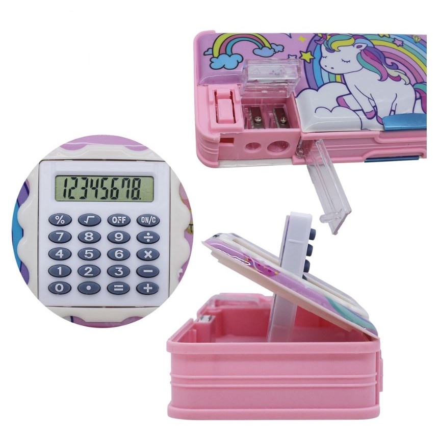 #LC-ATK Kotak Pensil Magnet Kalkulator + Rautan Kotak Pensil Karakter