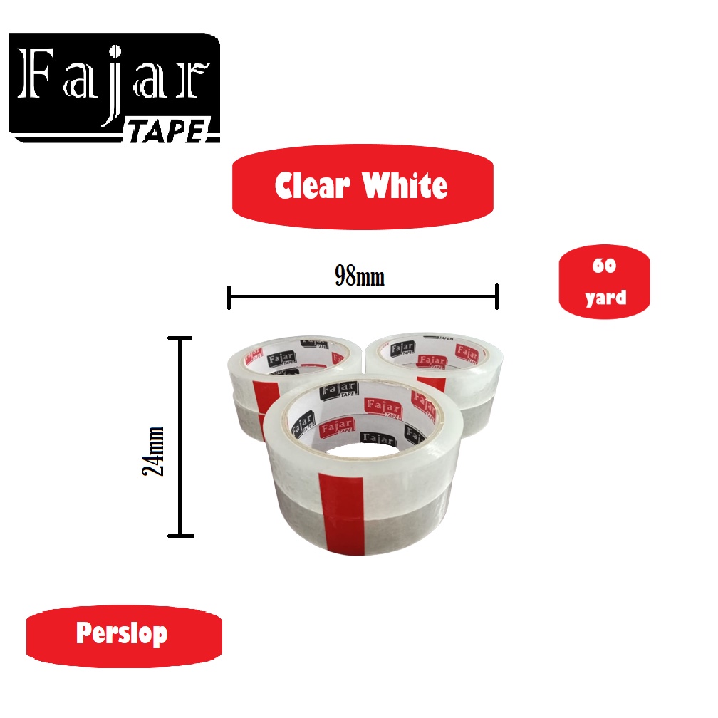 

Lakban Bening / Super white / 24mm x 60 Yard (Full Meter)