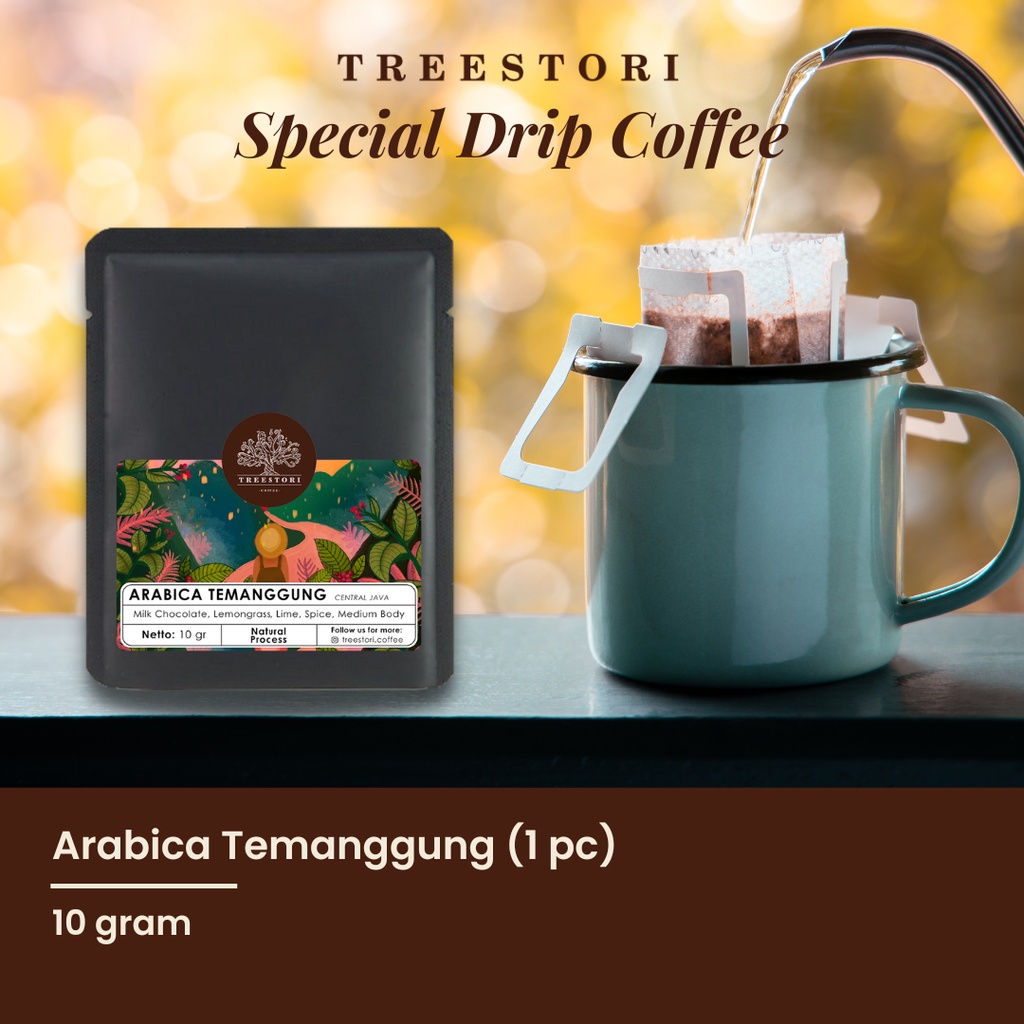 

Treestori Drip Bag / Filter Bag Coffee | Kopi Arabica Temanggung 1 pc