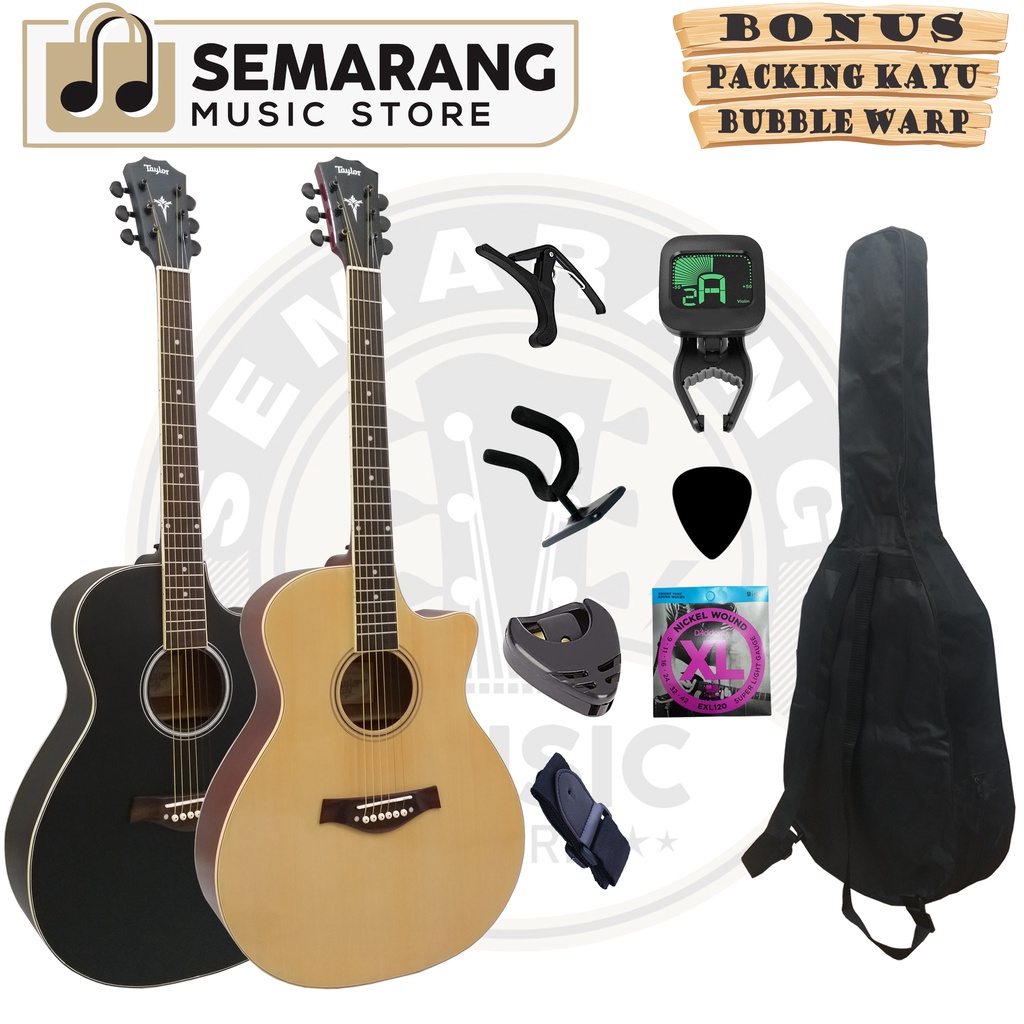 Gitar Akustik Taylor Custom Paket Super Komplit