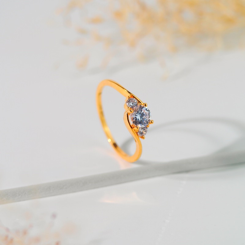 Cincin Emas Solitaire Ring Pipih - Toko Emas Gadjah