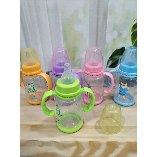 Botol Susu Nipple Ulir Dengan Pegangan Karakter Lucu BPA Free/SlimNeck 150 ml