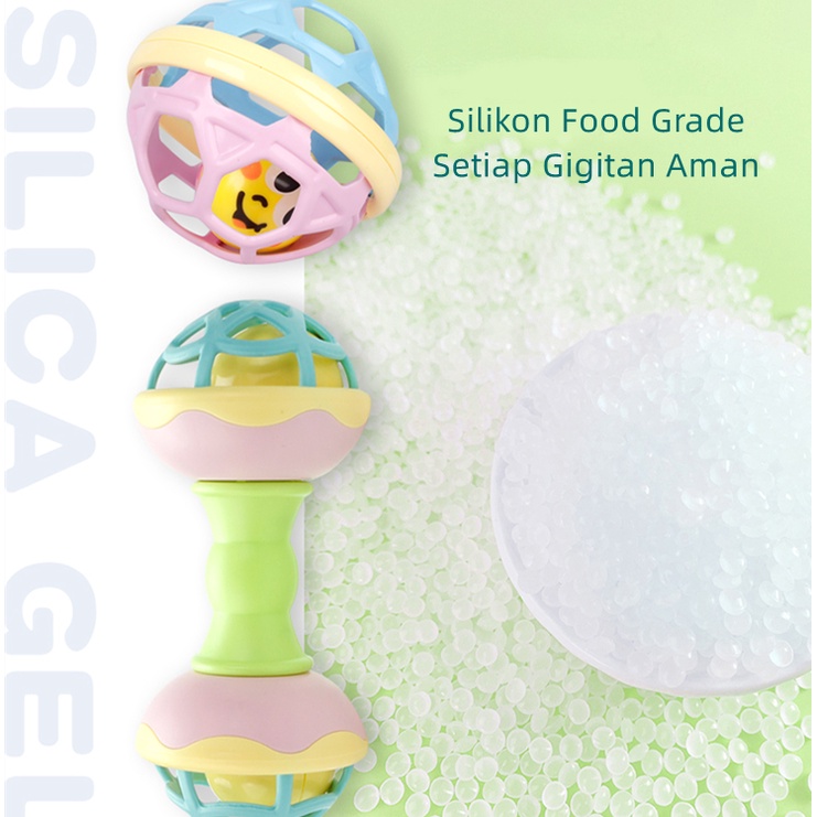 Baby Teether Rattle Teething Kit Mainan Gigitan Bayi Silikon PP Gigitan Bayi Teether Mainan Bayi WJ02