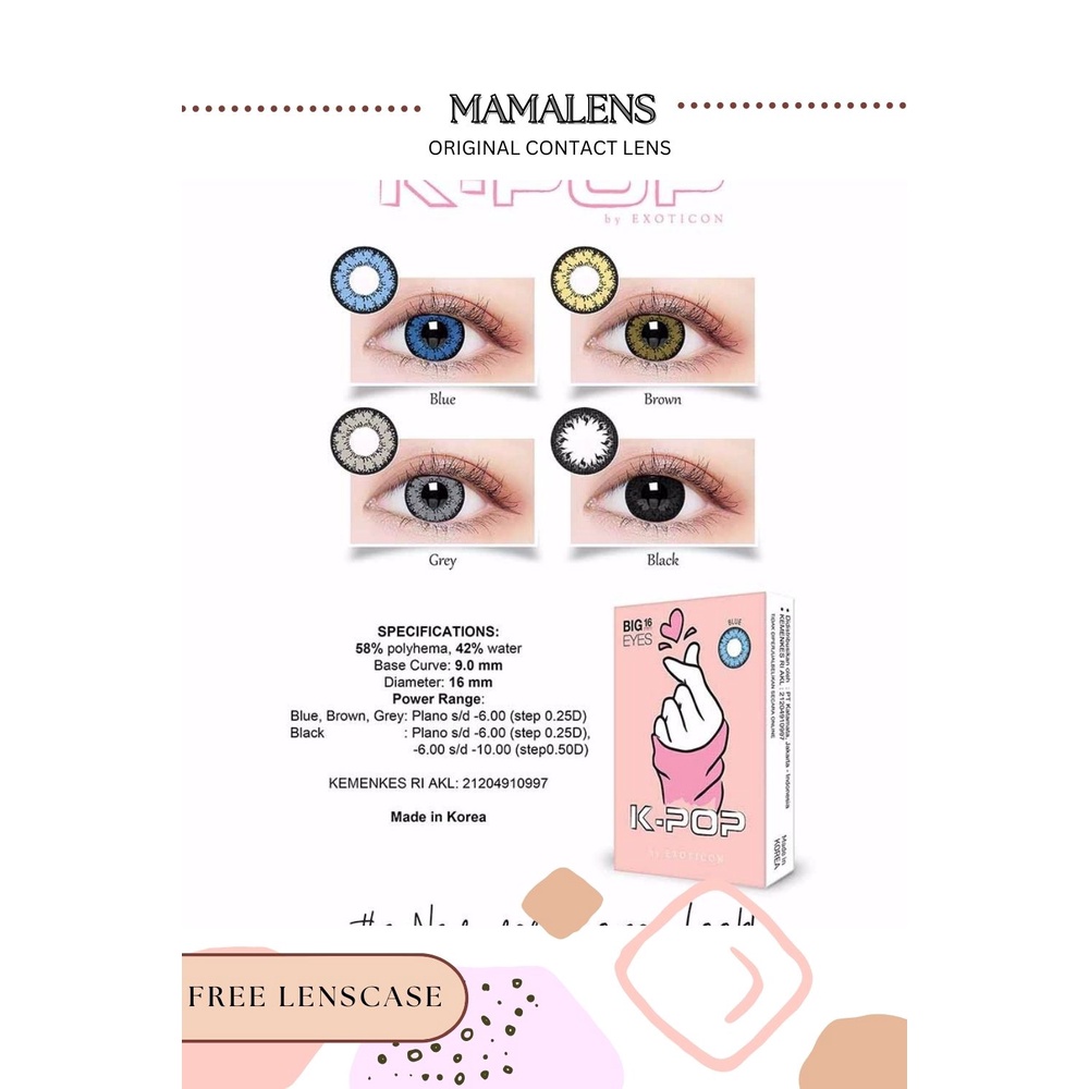 SOFTLENS X2 KPOP NORMAL &amp; MINUS -0.50 sd -3.00 | FREE LENSCASE - MAMALENS