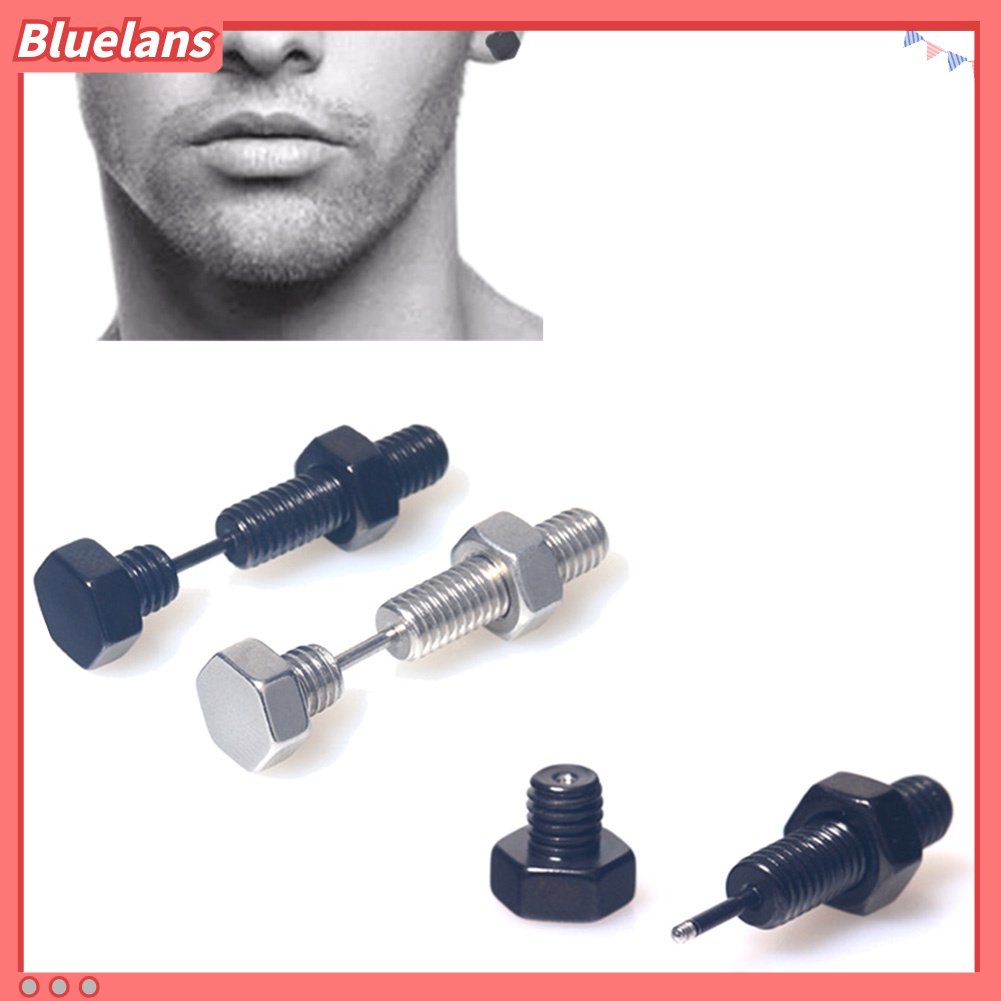 1 Pc Anting Stud Sekrup Bahan Stainless Steel Untuk Pria Dan Wanita