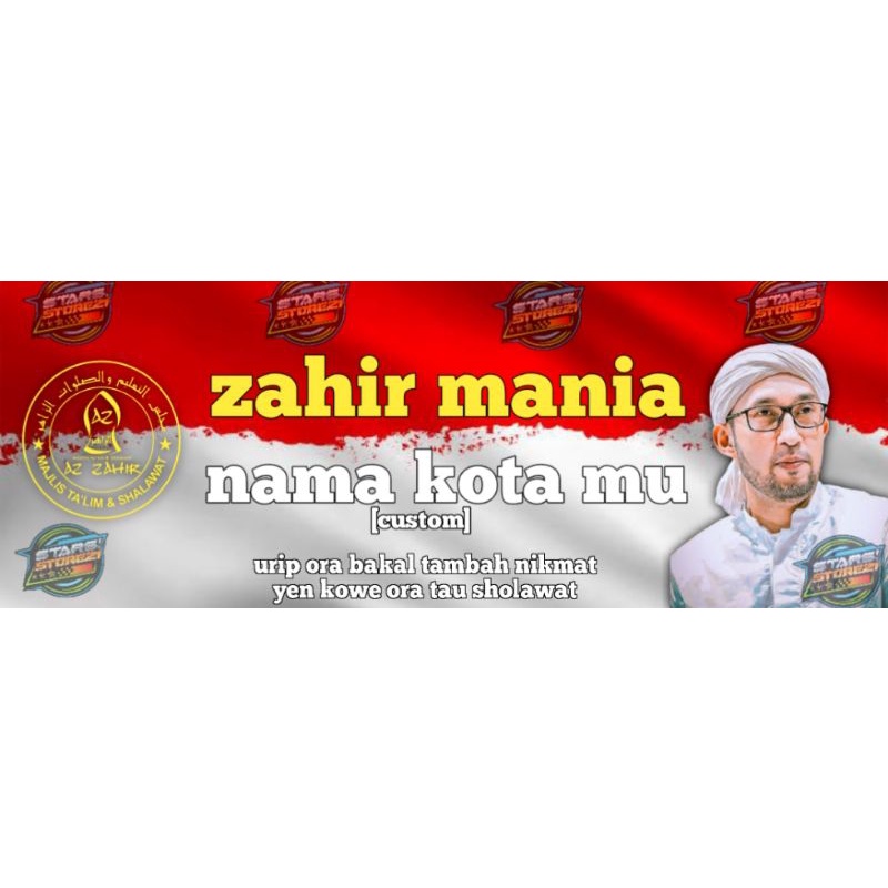 spanduk Zahir mania Indonesia (Custom nama kota)#banner zahir mania #azzahir #zahirmania