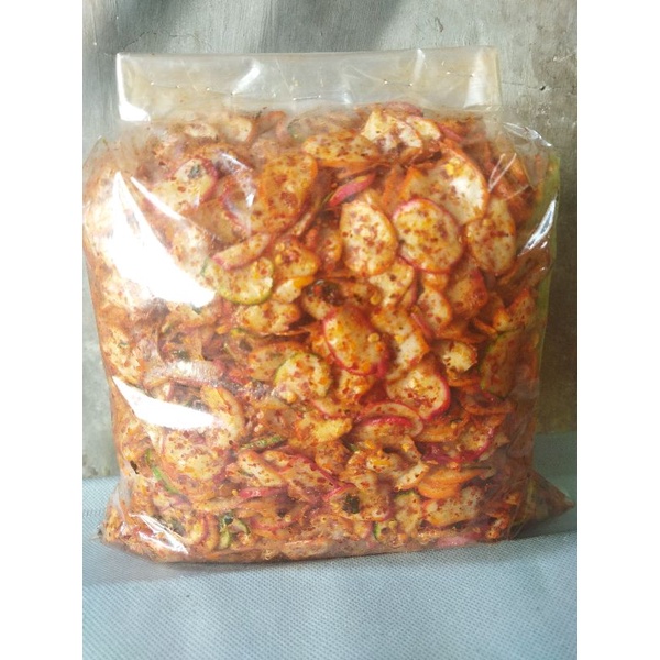 

Seblak kerupuk bawang kriuk pedas daun jeruk isi 1kg