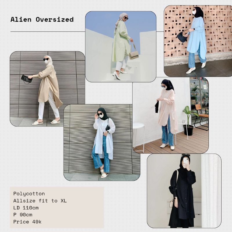Alien Oversized | Atasan Kemeja Tunik Wanita