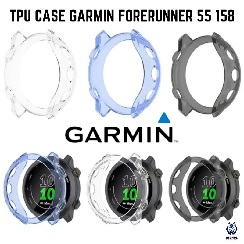 BUMPER TPU CASE GARMIN FORERUNNER 55 158 SOFT SILICONE SILICON SILIKON CASING COVER BODY SHELL SCREEN PROTECTOR PELINDUNG BODY SMARTWATCH SMART WATCH GARMIN FORERUNNER 55 158 PROTECTION CASE PENGAMAN JAM GARMIN FORERUNNER 55 158 CASING CASE BODY GUARD