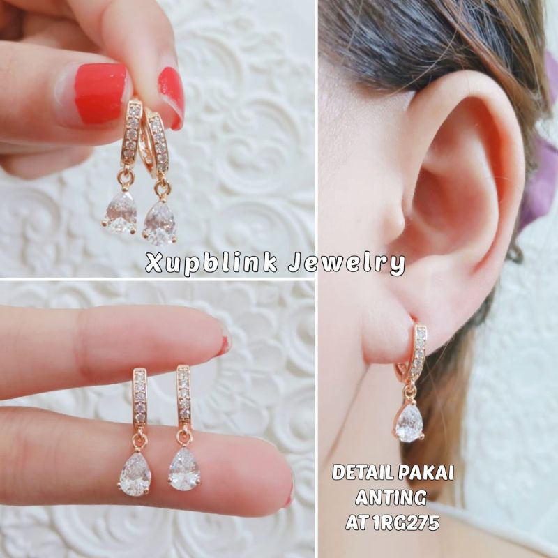 Anting Klip Titanium Tetes Air Fashion Super Mewah