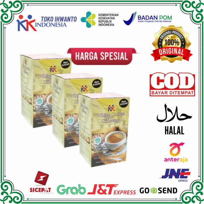 

Kk Kopi Putih Dengan Ginseng Meningkatkan Stamina 3 Box