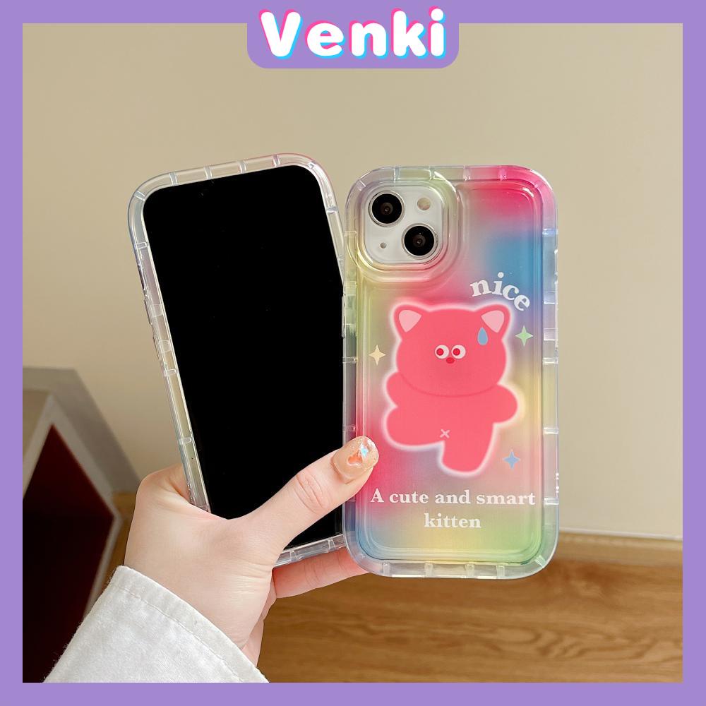 Case For iPhone 14 Pro Max TPU Soft Jelly Airbag Case Gradient Cute Bear Clear Case Camera Protection Shockproof For iPhone 14 13 12 11 Plus Pro Max 7 Plus X XR
