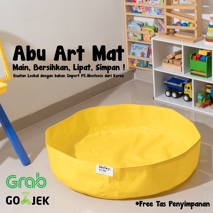 playmat abu art mat sensory play anti air kolam anak alas main waterproof playmate bayi karpet pvc COD