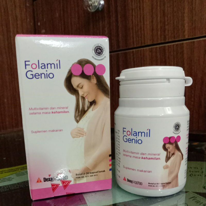 Folamil Genio 30 Kapsul Lunak - suplemen kehamilan