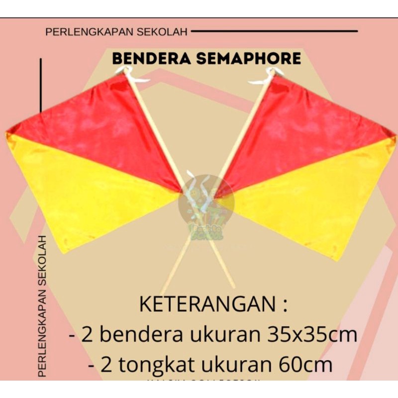 bendera semapur pramuka+tongkat sepasang/tongkat dua bendera dua