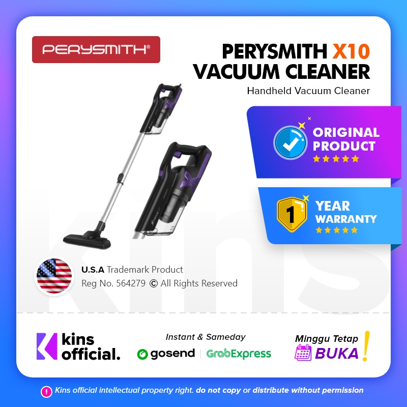 PerySmith X10 Handheld Vacum Cleaner Home Penyedot Debu 19500PA