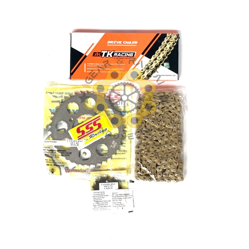 GEAR SET GEARSET RANTAI GOLD 415 / 428 Yamaha Rxz Rx K Rxk Rx King Alfa Sigma Force1 F1z R F1zr Fiz 