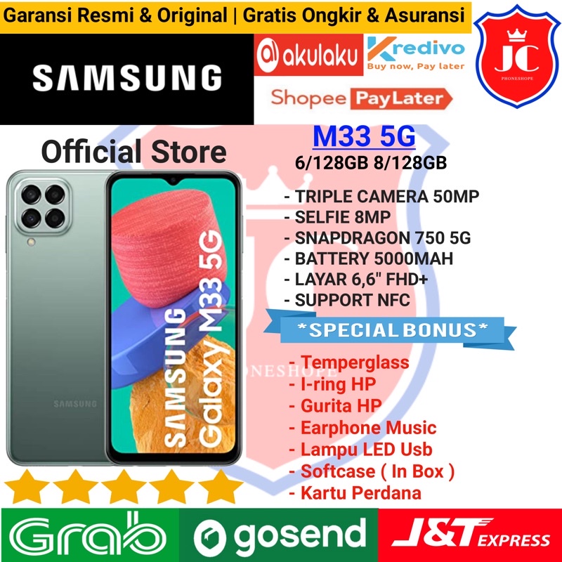 SAMSUNG M33 5G RAM 8/128GB 6/128GB GARANSI RESMI SEIN - BONUS