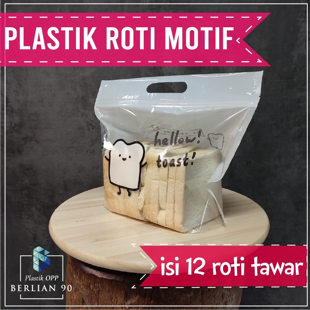 Jual Plastik Roti ZipLock Kantong Roti Handle Bread Plastic Motif Hello ...