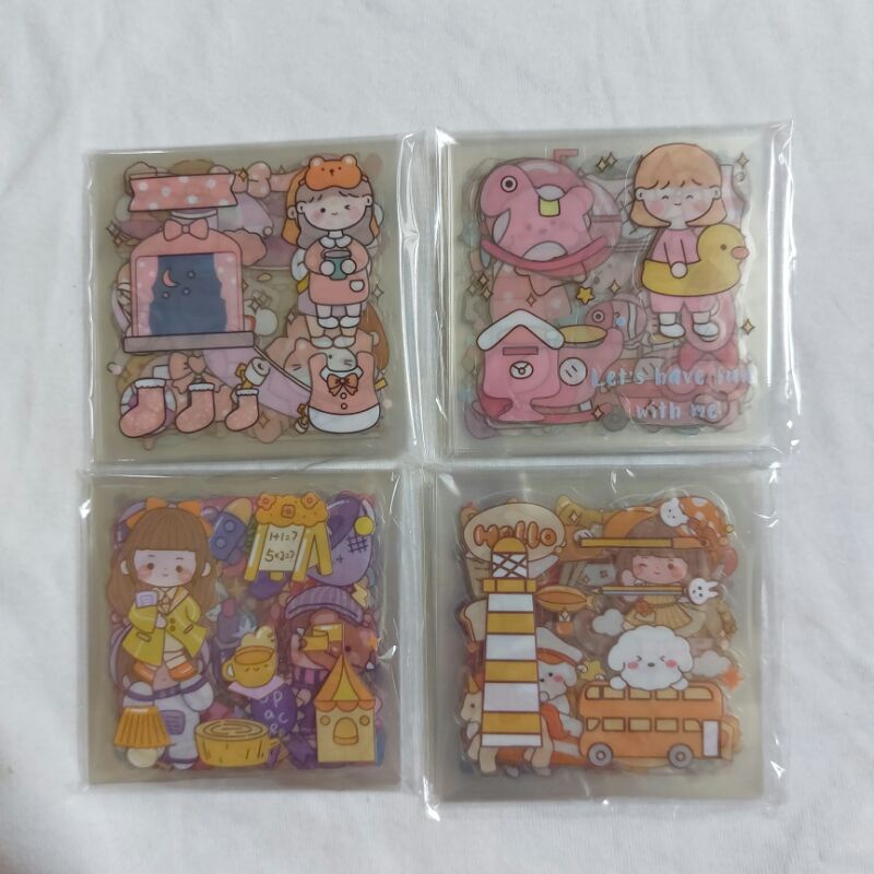 

[10/20/50 lbr] stiker pvc mix random animal and cute girl