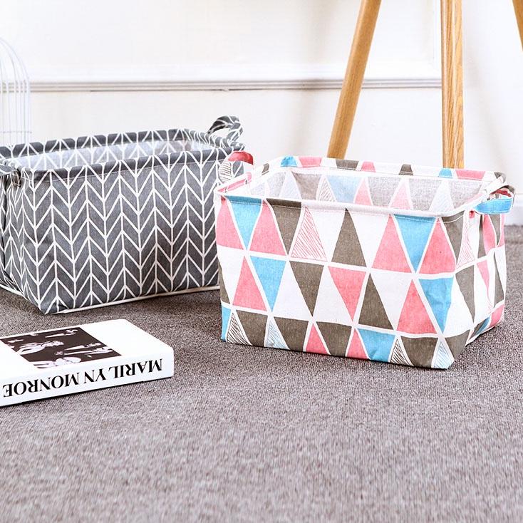 Keranjang Penyimpanan Baju Laundry Desktop Canvas Storage Box Bisa Dilipat Multifungsi {BSB.18Oc22ᵂ}