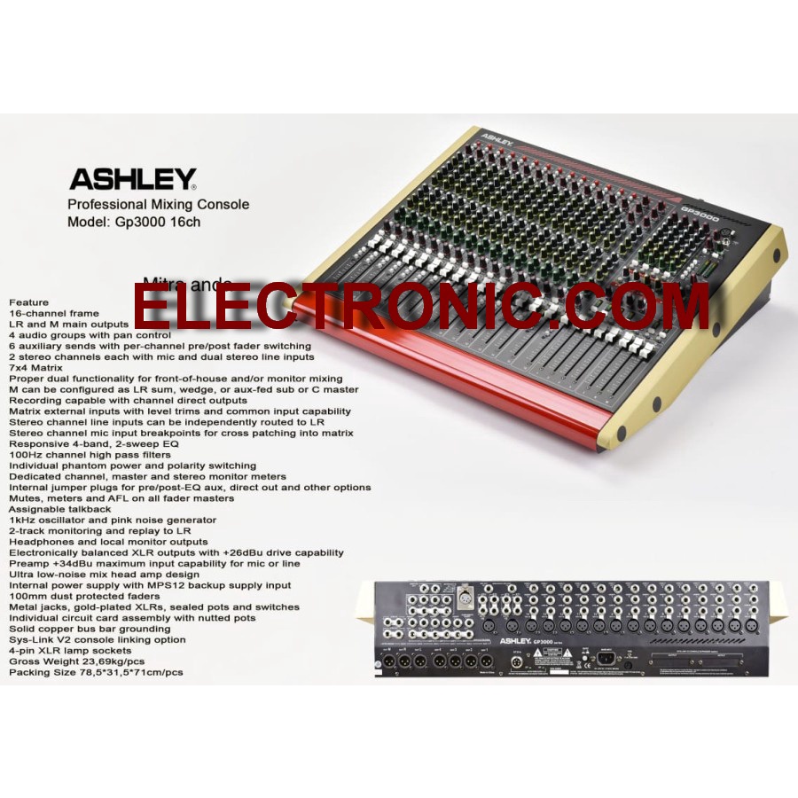 mixer ashley gp3000-16ch gp 3000 original garansi 1tahun