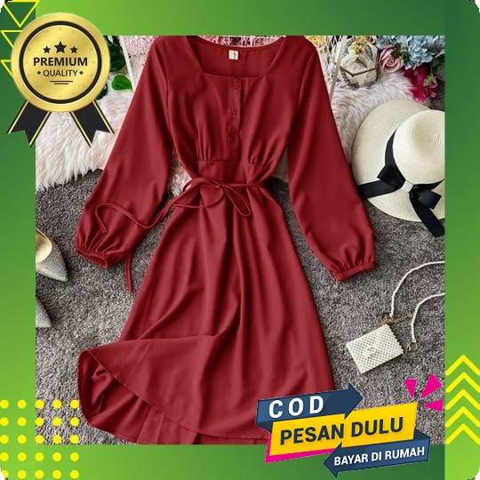 Dress Kondangan Pesta Party Dress Remaja Mosscrepe/ Maxi Dress Elegan Sultan Kekinian Terbaru Terbar