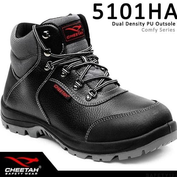Sepatu Safety Shoes Cheetah 5101HA Hitam Ankle Boots Tali 5101 Hitam