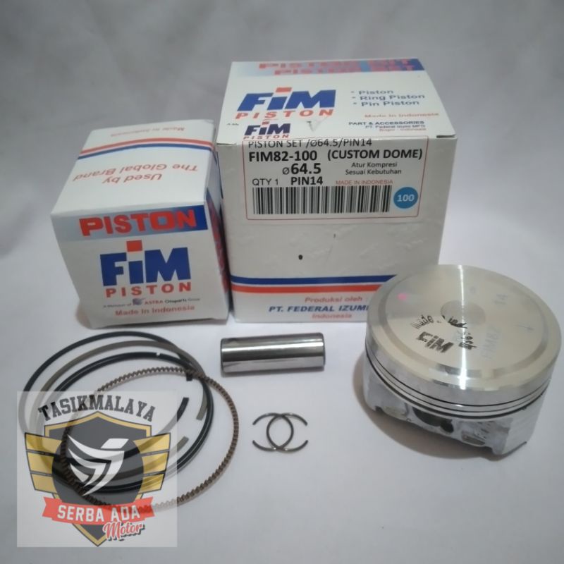 PISTON KIT SEHER KIT FIM 82 CUSTOM DOME MENTAH PEN 14 DIAMETER 63.5, 64, 64.5, 65