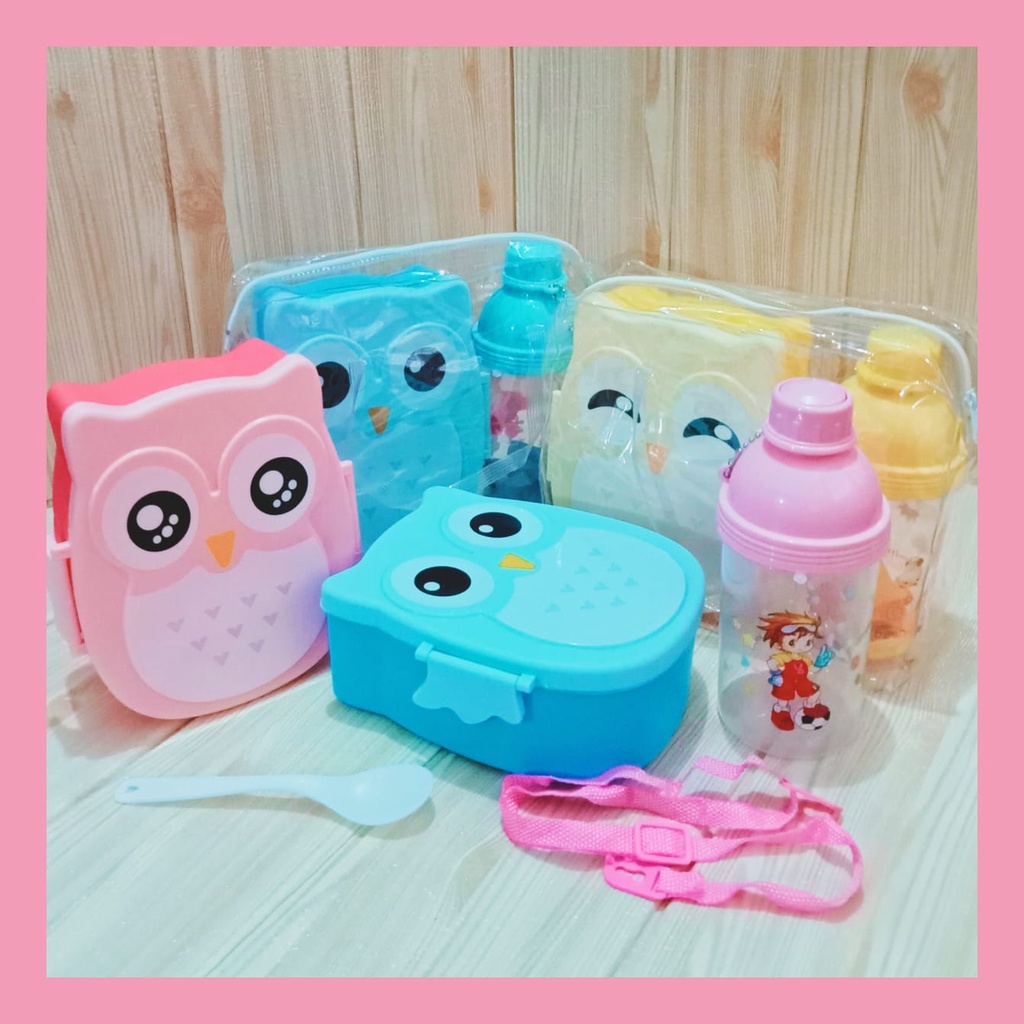 KOTAK BEKAL OWL TEMPAT MAKAN ANAK KARAKTER BURUNG HANTU LUCU LUNCH BOX ANAK