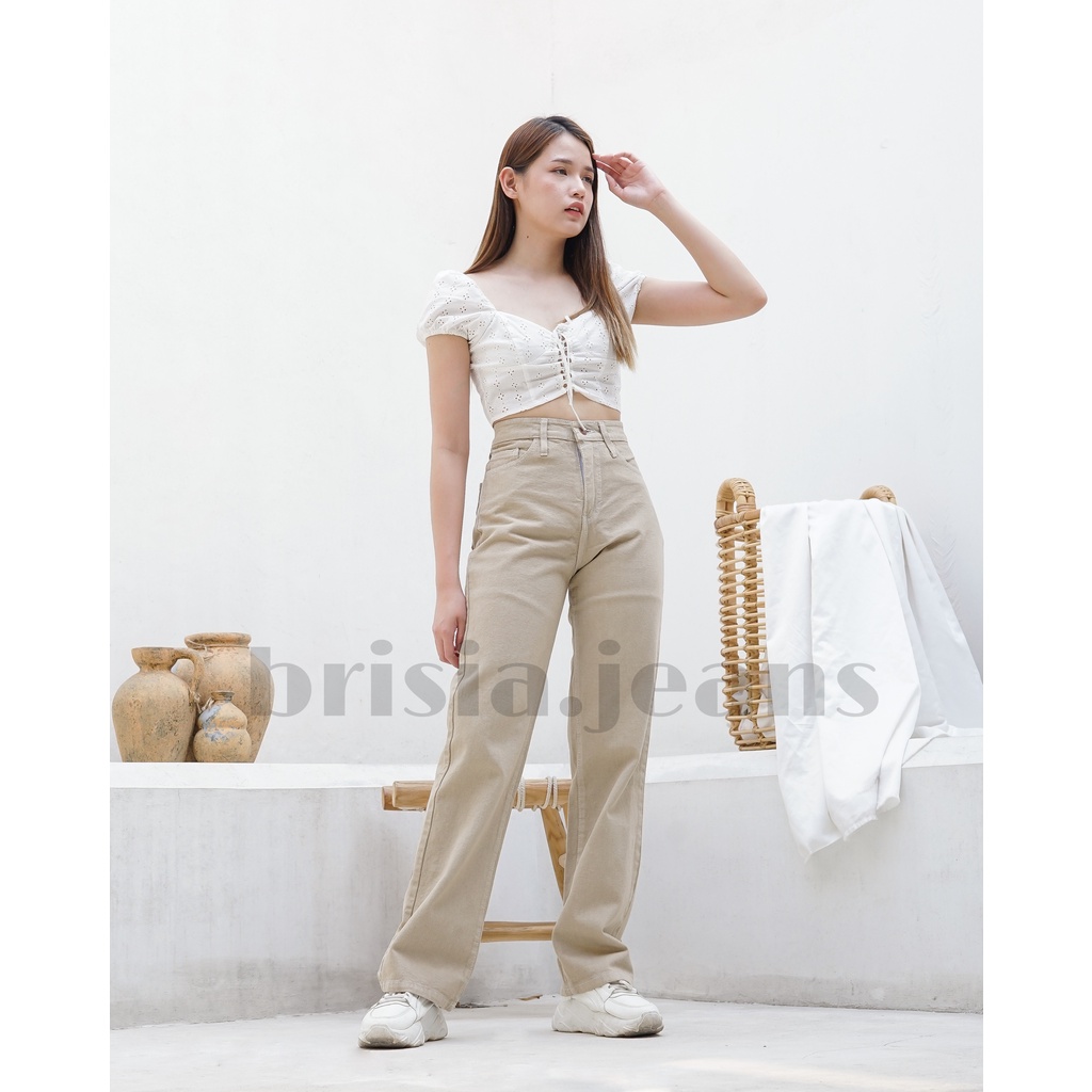 BRISIA JEANS - WENDY Boyfriend Jeans JUMBO - PEANUT Size 34-38 / Loose Jeans BIGSIZE