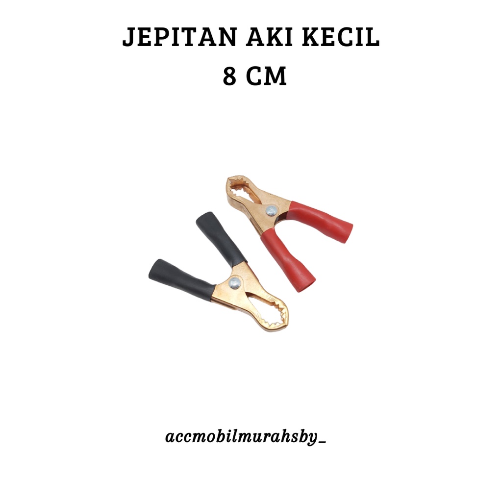 Jepit aki buaya ( set ) 8cm / jepitan aki mobil  / jepit buaya / jepitan accu mobil / penjepit aki N