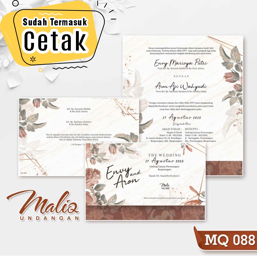 UNDANGAN PERNIKAHAN BLANGKO MALIQ 88