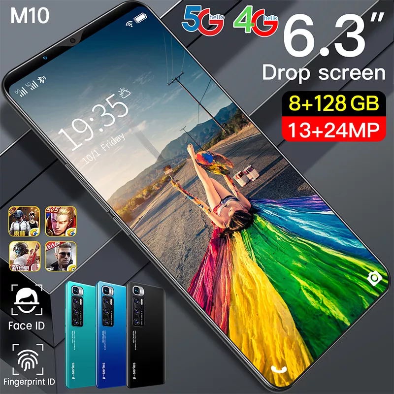 handphone termurah Murah 6.3 inch M10 plus 8+128GB ponsel promosi 6.3 inch garansi resmi ponsel smar