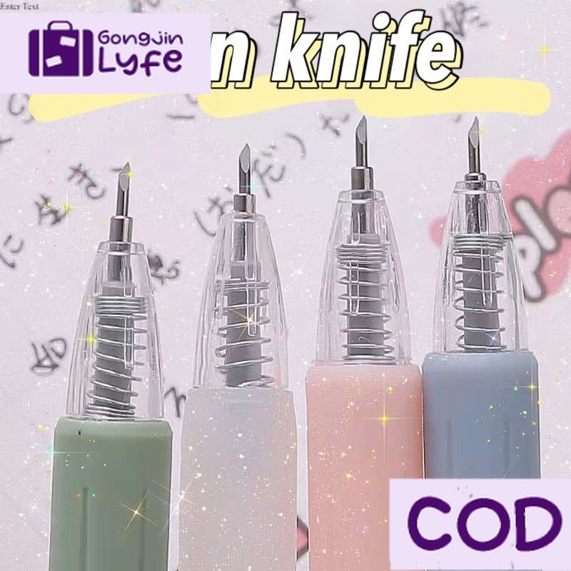 [Gongjin] Macaron Pen Cutter / Paper Carving Knife Bujo Bolpen Jurnal Morandi Potong Sticker Stiker