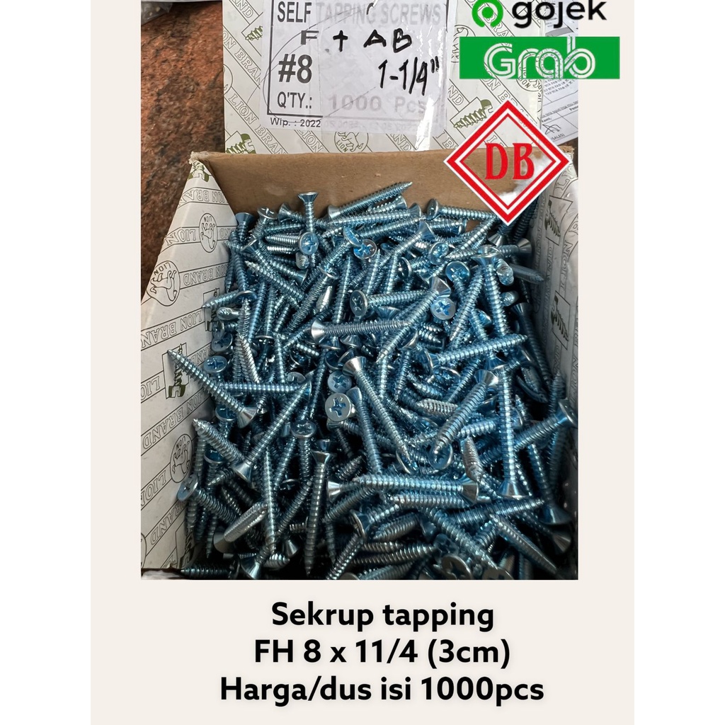 F+AB PERDUS/SEKRUP TAPPING FH 8 x 11/4"(3 CM)/SEKRUP KAYU
