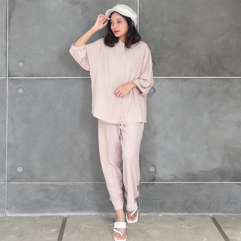 ZASKIYA - ONE SET ALEXANDRA / SETELAN KULOT CREPE | OOTD WANITA MUSLIM TERKINI | SETELAN BLOUSE &amp; CELANA KULOT