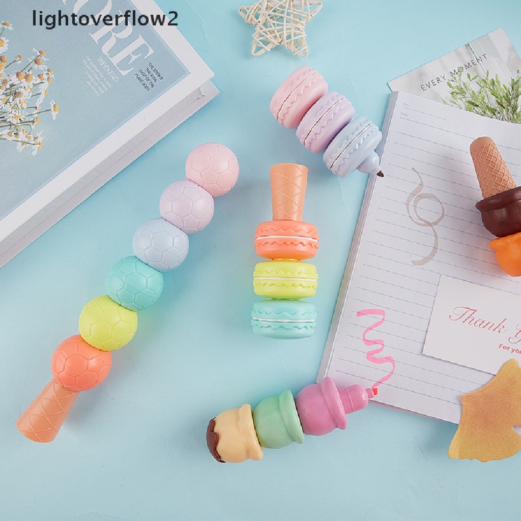 (lightoverflow2) Set Spidol Highlighter Warna Fluorescent Untuk Anak (ID)