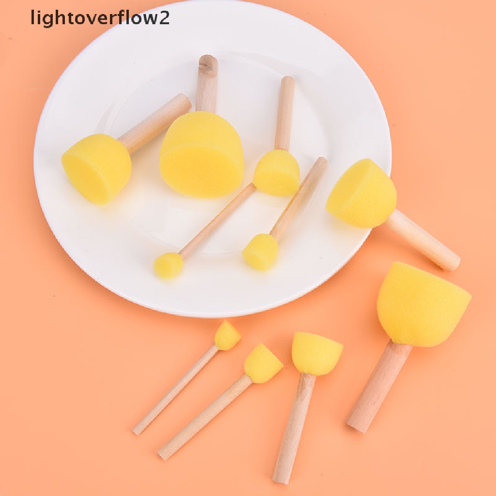 (lightoverflow2) Set Kuas Spons Bulat Untuk Melukis DIY
