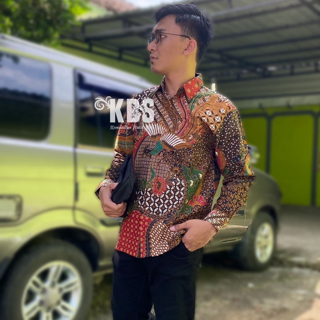 Kemeja Outer Batik Pria Danurdara Lengan Panjang Katun Halus Inner Furing