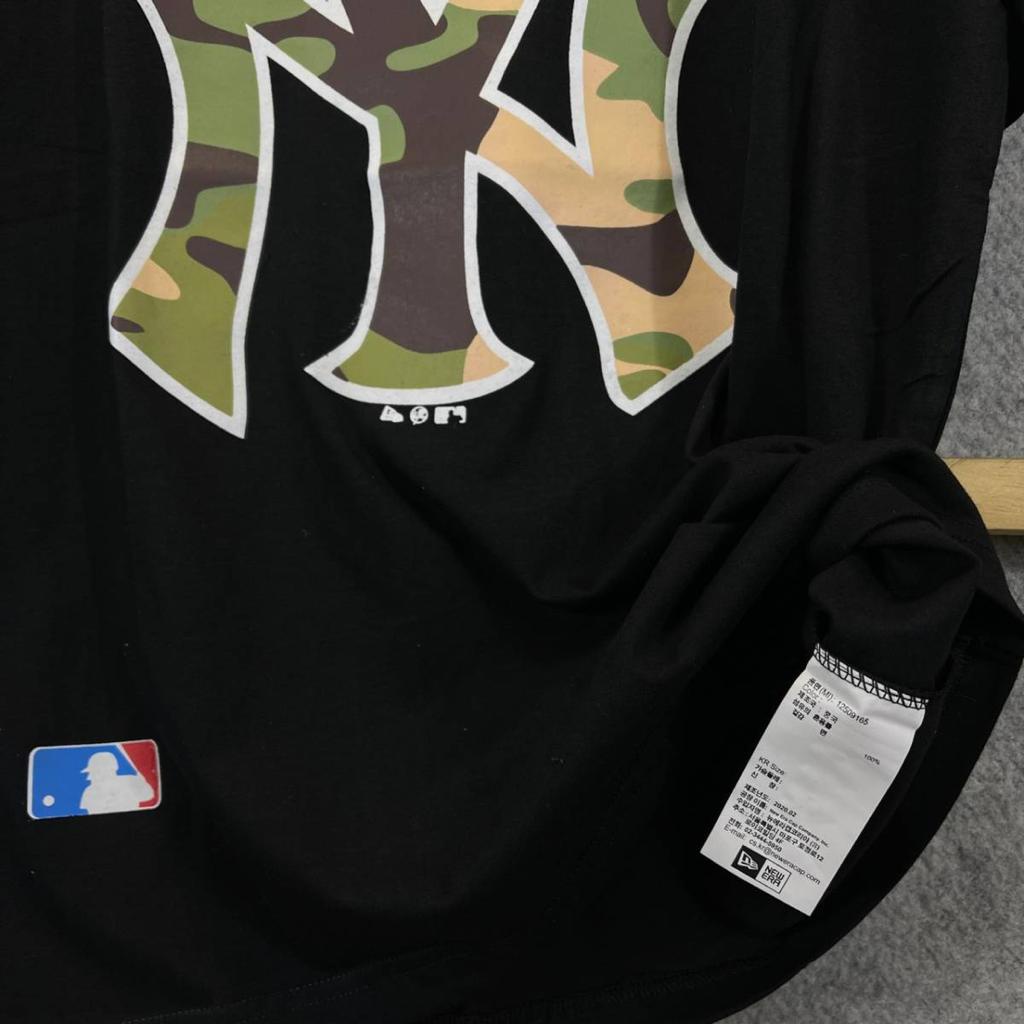 KAOS MLB YANKEES NY LOGO CAMO HITAM MIRROR FULLTAG